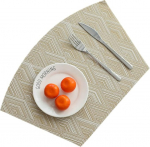 Tischset 4Er Set Abwaschbar, Hitzebest&auml;ndiger Sektor mit Gitterstruktur Platzsets f&uuml;r k&uuml;che Speisetisch Hotel, Platz-Matten, 44x29cm, Gelb