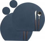 2 Set doppelseitige Tischsets und Untersetzer, w&auml;rmeisolierende Tischsets aus PU-Leder, wasserdicht, &ouml;lbest&auml;ndig, waschbar, rutschfest, stilvolle Tischsets f&uuml;r Esszimmer, Hotel (C1)