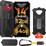 Ulefone Armor X13 Outdoor Smartphone Android 14, 12GB + 64GB/SD-256GB 6320mAh aku, IP68/IP69K Outdoor mobiiltelefon, 50MP + 24MP &ouml;&ouml;n&auml;gemiskaamera, 5GHz Wi-Fi/NFC/OTG/GPS Dual SIM must