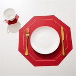 6 St&uuml;ck Leder-Tischsets, Isolierunterlage, Western-Tischsets, Untersetzer, Tischsets, Geschirr, K&uuml;chenzubeh&ouml;r (Farbe: C) (E)