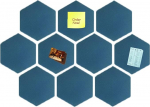 Pack of 10 Cork Panels, Self-Adhesive Hexagon with 50 Push Pins, 30 x 34.5 cm, Wall Cork Panels with Strong Adhesive, Heat Resistant Cork Mat for DIY Model Making, Crafts, Pin Board, Cork Tile