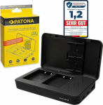 PATONA Dual Charger with Power Bank Function and Memory Card Storage Compatible with Fuji Fujifilm NP-W126S NP-W126 Batteries