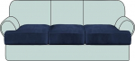 Samet T padjakate 3 tk diivanil Slipcovers padjakatted 3 padja diivanile T kuju padjakate diivanile (3, merev&auml;gi)