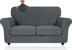 ZNSAYOTX Super Stretch Slipcovers 3 t&uuml;kki 2023 triibuline Jacquard diivanikatted 2 padjadele Diivan pehme istme m&ouml;&ouml;bli kaitsja pestav vastupidav libisemisvastane (55"-69", tumehall)