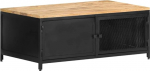 vidaXL Rough Mango Wood Solid Coffee Table koos 2 uksega K&otilde;rvallaud Elutoa laud Teelaud Kohvilaud Diivanilaud 90 x 50 x 37 cm