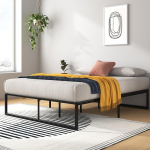Zinus Lorelei Classic metallist voodiraam 35,5 cm terasest lamellitugi t&auml;iskasvanutele lastele lastele teismelistele Lihtne kokkupanek voodi all hoiuruum Double Black