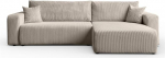 Lookway Prestige XL nurgadiivan magamisfunktsiooniga ja voodikastiga, lamamispinnaga diivan 130 x 230 cm, kaasaegne diivan universaalse osmaniga, riidest diivan (Beež - Poso 02)