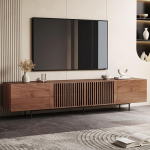 Kaasaegne moodne TV-kapp 80+-tollise teleri jaoks - TV Lowboard hoiuruumiga - p&auml;hklipuust kodune meelelahutuskeskus elutuppa, magamistuppa (240 cm)