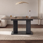 B&D home Vivian 11201-VM-EITE S&ouml;&ouml;gilaud pikendatav 120-160 x 80 cm 4-6 inimesele Puidust k&ouml;&ouml;gilaud koos sambaga s&ouml;&ouml;gituppa, k&ouml;&ouml;ki, Skandinaavia modernne disain, Texas Oak Look