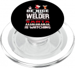 Seien Sie nett zum Schwei&szlig;er Der Weihnachtsmann schaut Frohe PopSockets PopGrip f&uuml;r MagSafe
