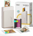 Liene Pearl N200 Pro kaasaskantav mini fotoprinter v&auml;rvsublimatsiooniga - sisaldab 10 isekleepuvat fotot (2x3") ja lindi, Bluetooth, 300 DPI kiirprinter iPhone'ile ja Androidile, aku, kuldne