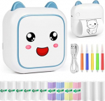 Ambesty Mini Printer, Mobile Photo Printer, Portable Mini Photo Printer, Wireless Photo Printer, Thermal Printer, with 13 Rolls of Printer Paper and 5 Colouring Pencils, Smartphone Bluetooth Printer,
