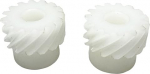 Pakett 2 nailonist spiraalhammasratast - 15 hammast, 1 moodul, mehaaniliste hammasrataste ja p&otilde;llumajandusseadmete jaoks (6 mm l&auml;bim&otilde;&otilde;duga 15 hammast)