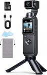 Action Camera 4K, Vlogi kaamera 1,72-tollise sensori ja 2-teljelise stabiliseerimisega, puutetundlik digikaamera 64 GB kaardiga, AI j&auml;lgimise ja rakenduse &uuml;hendusega, kompaktne videokaamera reisimiseks v&auml;ljas.