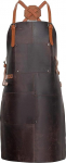 Theodore Leather Cross Design Apron - Comfortable - Ideal for BBQ, Cooking or Woodworking - With 2 Pockets for Tools, brown