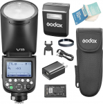 Godox V1PRO-F TTL Li-ion &uuml;mmargune v&auml;lklambi uuenduslik v&auml;lklamp SU-1 LED-modelllamp 76Ws HSS 1/8000s Fujifilm X100VI GFX100RF XS20 XS10 XT30 II XT5 XM5 GFX50S GFX50R X-T4 X-T3 X-E4 X-T4