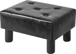 YMYNY HBD038B V&auml;ike jalatugi, kunstnahast, ristk&uuml;likukujuline elutoa jakkar, Pouf diivanijalats, Ottomani jalatugi sissep&auml;&auml;suks, 40 x 30,5 x 22,5 cm, must