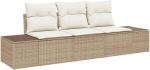 Rantry 3-teiliges Garten-Sofa-Set mit Kissen Beige Poly Rattan Gartenlounge Model3346921