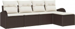 Rantry Model3345998 5-osaline aia diivan komplekt koos padjaga Brown Poly Rattan Garden Lounge