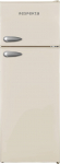 Respekta KS144VC Retro Fridge with Freezer / Cream / 145 x 54 cm / 213 L Capacity / Height-Adjustable Feet / Automatic Defrosting / Winter Switching / Quick Freezing Function