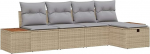 5-teiliges Garten-Sofa-Set mit Kissen Beige Poly-Rattan Gartenlounge Model3359622
