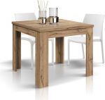 PAZZO DESIGN Brigitte pikendatav laud, rustikaalne tammepuust, melamiinkattega, k&ouml;&ouml;gilaud, s&ouml;&ouml;gilaud, elutoa laud, valmistatud Itaalias, 90 x 90 cm - id_1900