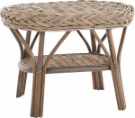 Korb-Outlet rotangist laud / k&uuml;ljepoolne laud &uuml;mmargune / kohvilaud rotangist lauariiul (ovaalne - hall naturaalne)