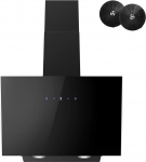 Cooker Hood 60 cm, FIREGAS Headroom Cooker Hood with 578 m&sup3;/h Strong Suction Power, 9 Settings, Touch Control, Recirculation and Exhaust Mode, 58 dB, Black, Efficiency A++