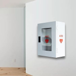 ISOP AED Defibrillator Storage Cabinet | Wall Mounted First Aid Box | Steel AED Alarm Box Fits Most AED Models, Home, Office, Nursing Home, Bus