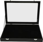 Fockety Pin Display Case, 13,8 x 9,4 x 2 tolli, suur maht, l&auml;bipaistev, tolmukindel, Pin Collection, Display Case, Shadow Box Frame s&otilde;jaliste medalite, rannas ripatsite, ehtekarpide jaoks.