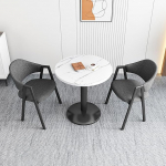 Kitchen Table and 2 Chairs Office Reception Conference Room Coffee Table Set Small Simple Style Faux Marble Table and Chairs Lounge Dining Room Kitchen Modern Living Room