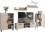 Per la vita Cabinet Wall Cashmere Colour Oslo II - Modern Shelf Living Room Set in Cashmere - Modern Furniture with Integrated Living Room Cabinet, TV Cabinet, Sideboard & Wall Shelf x 2