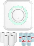 Mini Printer, Bluetooth fotoprinter, Pocket Thermal Printer, Portable Pocket Printer koos 10 rulli soojuspaberiga Androidile ja iOSile, traadita printer m&auml;rkmete &otilde;ppimiseks, l&otilde;busaks t&ouml;&ouml;ks (sinine)