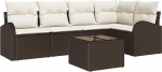 Rantry 5-teiliges Garten Sofa Set mit Kissen Grau Poly-Rattan Gartenlounge Model3346048