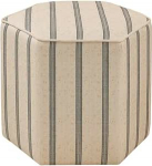 MARTHA STEWART Ellen Accent Ottoman - massiivpuidust raam, pehme kangas, kuusnurkne v&auml;ike tool, kaasaegne vahtpolsterdusega tool, jalatugi, 45,7 x 45,7 x 40,6 cm, hallid triibud