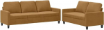 Tomostar Diivan-Set f&uuml;r Wohnzimmer, 3-Sitzer und 2-Sitzer, 2-teilig, mit Kissen, Braun, Samt