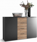 Stella Trading ASKA kapp grafiidist, Mauvella Tamme v&auml;limusega, kaasaegne sahtlitega k&uuml;ljepink magamistuppa, 135 x 89 x 40 cm (B x K x S)