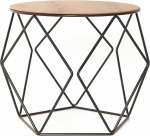 MYWIRE&reg; Sanna kohvilaud, suur &uuml;mmargune kohvilaud puidust ja metallist, l&auml;bim&otilde;&otilde;t 44 cm, t&ouml;&ouml;stuslik disain, vastupidav k&uuml;ljelaud elutuppa (must)