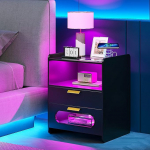 Lvifur &Ouml;&ouml;laud RGB LED valgus, &ouml;&ouml;kapid 2 sahtliga, nutikas &ouml;&ouml;kapp, inimese sensori funktsioon, &ouml;&ouml;kapp, 20 v&auml;rvi valgustid, timmitav traadita laadimisega, k&otilde;rge l&auml;ikega &ouml;&ouml;kapp