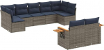 Garten-Sofagarnitur Set Grau PE-Rattan Ecksofa & Mittelsofa mit Armlehnen - Outdoor Sitzm&ouml;bel f&uuml;r Terrasse und Innenhof Model3227132