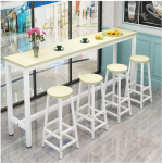 Moderner Konsolentisch mit rechteckiger Basis, Wandfl&auml;chen, seitlicher Flur, Eingangsbereich, moderner Stehtisch aus Holz, Esstisch in Thekenh&ouml;he f&uuml;r die Hausbar, Langer, schmaler Konsolenso