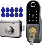 FTSTech Electronic Smart Lock Biometric Fingerprint Door Lock Virtual Password Wechat QR Code Fingerprint Card Key Lock for Home Security Bedroom