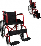 Mobiclinic&reg;, Alcazaba kokkupandav ratastool, isejuhtiv, iste 46 cm, &uuml;lest&otilde;usus&uuml;steem, polsterdatud k&auml;etoed, jalatoed, plastikuvastased rehvid, pidurid ratastel