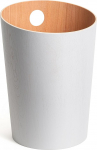 Kazai.&reg; Bennet Design Waste Paper Bin | Unique Design for Office, Bedroom, Children's Room etc. | Waste Bin Made of Real Wood Veneer | White