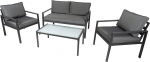 Lifetime Garden Lounge Garden Furniture Set Milan 4-Piece Black One Size