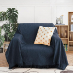 MEETSKY Navy Blue Couch Cover, Sofa Covers, Single Lounger Couch Cover, Sofa Cover for Sofas, Slipcovers, Furniture Covers, Modern Style for Living Room Decoration (71 x 91 inch, M,