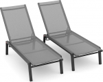 FHVIT Patio Chaise Lounge 2 komplekt 5 reguleeritava seljatoega, kokkupandav alumiiniumist lamamistooli puhkealune v&auml;ljas, basseini &auml;&auml;res, p&auml;ikese p&auml;evitamiseks Hall