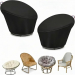 Iptienda Papasan Chair Cover, aiatoolide kate, veekindel, rotangist tooli Present, UV-kindel, 500D Oxford Chair Cover, Lounge Chair Present Garden Furniture, 119 x 89 / 46 cm, Pack of 2