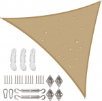 Markiis koos 24 paigalduskomplektiga, 2 x 2 x 2 m veekindel p&auml;ikesekaitse kolmnurk p&auml;ikesevarju v&auml;ljas varikatus aed patio bassein varjud markiis Camping varju (liiv)