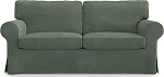 MASTERS OF COVERS diivanikate &uuml;hildub IKEA Ektorp 2-kohalise diivaniga, asenduskate, k&auml;sitsi valmistatud, 100% puuvillane (roheline, koordi)